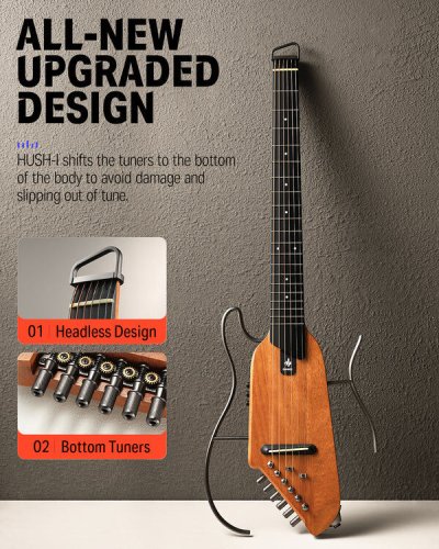 Гитарный набор EC1781 HUSH-Ⅰ Silent Guitar Mahogany Natural Фото №3