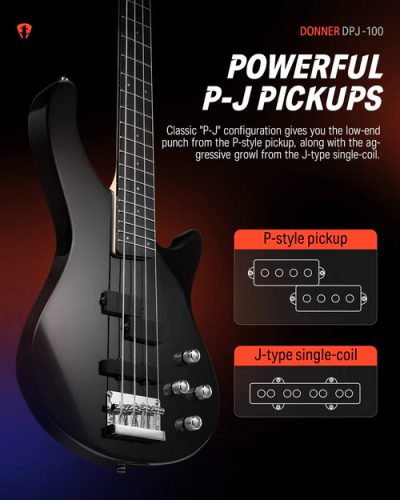 Гітарний набір DPJ-100 Electric Bass Guitar Black EC1386 Фото №5