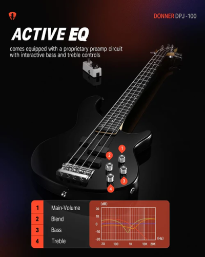 Гітарний набір DPJ-100 Electric Bass Guitar Black EC1386 Фото №4