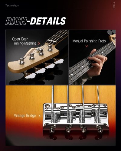 Гитарный набор DPB-510 Electric Bass Guitar Sunburst EC1227 Фото №5 Гитарный набор DPB-510 Electric Bass Guitar Sunburst EC1227 Фото №5