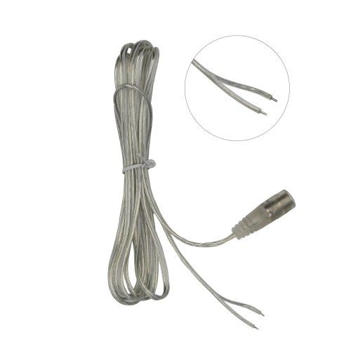 Провод PROLUM™ прозрачный в двойной изоляции, с разъемом мама (2х0.5mm; 5.5х2.1; UL2464; AWG20; 2М) Фото №3