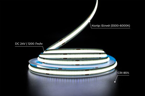 Светодиодная LED лента PROLUM™ 24V; СОВ; 320; LED; IP20; Series "S", Белый (5500-6000К) Фото №4