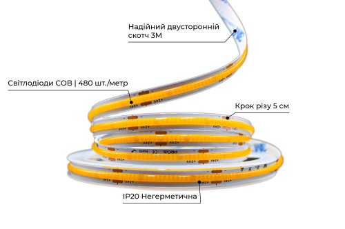 Светодиодная LED лента PROLUM™ 24V; СОВ; 480 LED; IP20; Series "S", Тепло-Белый (2800-3200K) Фото №3 Светодиодная LED лента PROLUM™ 24V; СОВ; 480 LED; IP20; Series "S", Тепло-Белый (2800-3200K) Фото №3