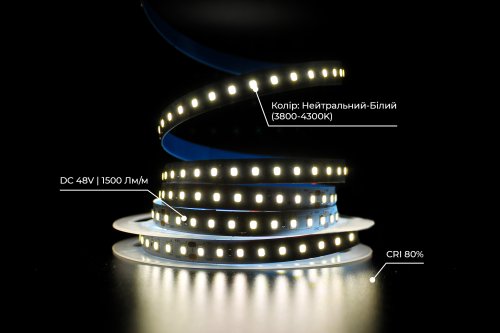 Світлодіодна LED стрічка PROLUM™ 48V; 2835\120; IP20; Series "SG", Тепло-Білий, 3000К Фото №4