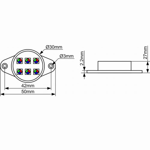 Светодиодный пиксель WL-12V6RGB2801R Фото №2 Светодиодный пиксель WL-12V6RGB2801R Фото №2