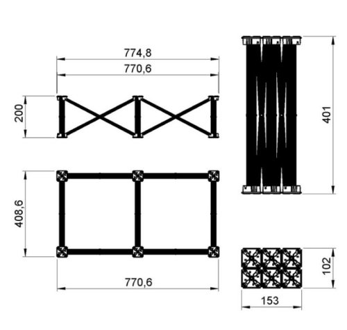 Ніжки для платформи AluDec Spider RISERS 0,5X0,5 60CM BLACK Фото №5