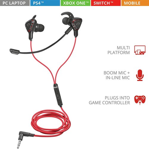 Гарнитура GXT 408 Cobra Multiplatform 3.5mm RED Фото №2