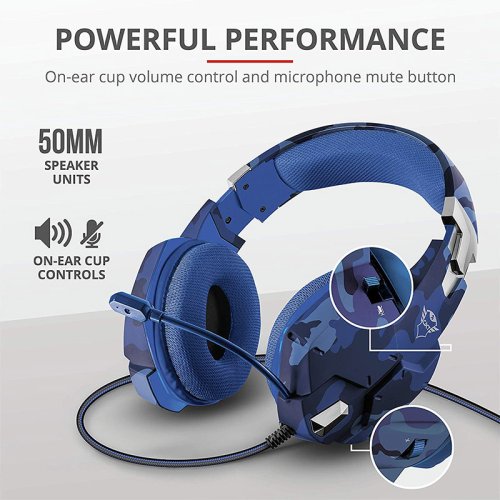 Гарнитура GXT 322B Carus Gaming Headset for PS4 3.5mm BLUE Фото №8