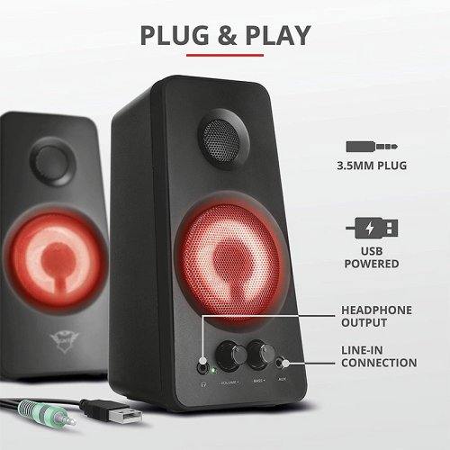 Акустична система (Колонки) 2.0 GXT 608 Tytan Illuminated Speaker Set BLACK Фото №7