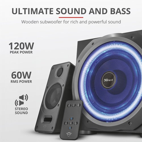 Акустична система (Колонки) 2.1 GXT 688 Torro Illuminated BLACK Фото №8 Акустична система (Колонки) 2.1 GXT 688 Torro Illuminated BLACK Фото №8