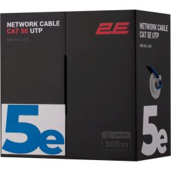 24ブルー Кабель CAT 5e, U-UTP, 305м, AWG 24/1, LSZH, Blue 2E LUX-532590